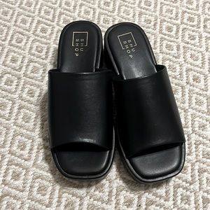 Shu Shop Lourdes black Platform Slides